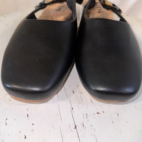 Korks Blush Slingback Flats Womens Size 9.5 Black With Tortoise Shell Buckle - Picture 5 of 11